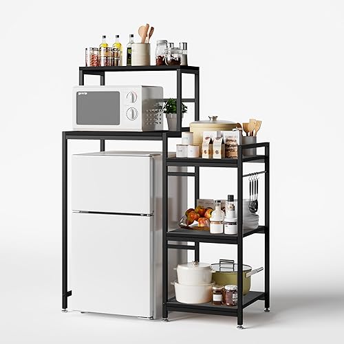 Soporte para Mini Refrigerador de 6 Niveles con Almacenamiento, Mini Estante para Nevera, Mini Barra de Café con Espacio para Mini Refrigerador,