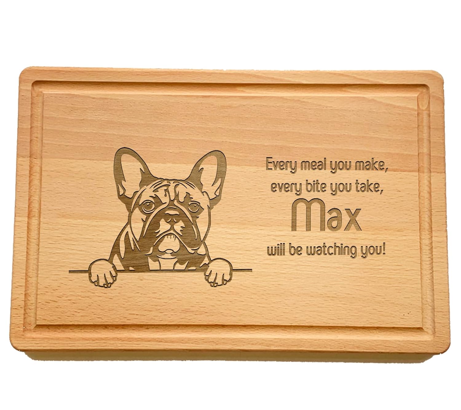 Personalised French Bulldog Chopping Board Add Your Dogs Name