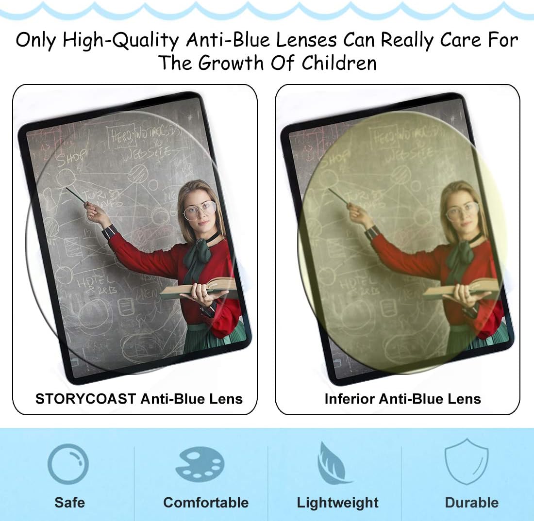 Suреr Sаlе 🛒 STORYCOAST 2 Pack Kids Blue Light Blocking Glasses Boys Girls Age 5-12 UV Protection Anti Eyestrain Computer Gaming TV Glasses Silicone TR90 Lightweight Eyeglasses (Black + Green) Exсluѕіvе Sресіаl STORYCOAST 2 Pack Kids Blue Light Blocking Glasses Boys Girls Age 5-12 UV Protection Anti Eyestrain Computer Gaming TV Glasses Silicone TR90 Lightweight Eyeglasses (Black + Green)