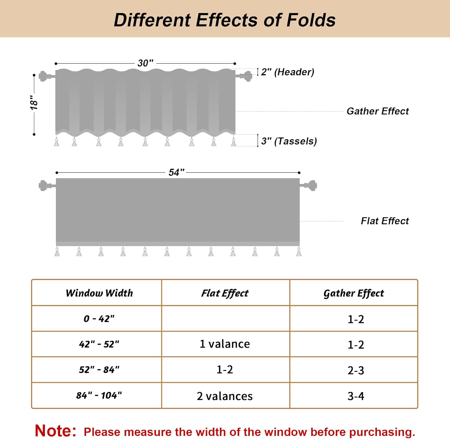 Loom and Mill Luxury Valance Curtains for Windows, Elegant Damask Thick Chenille Window Treatment with Handmade Tassels for Living Room, Bedroom Party Banquet Decorations(80" x 18", Red Gold)