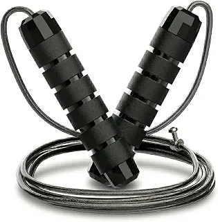 Corda De Pular MK FIT Profissional Fitness Ajustável De 3m Com Rolamento e Cabo De Aço Revestido