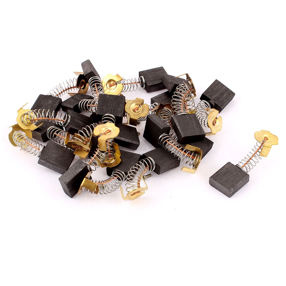 Aexit 20-Pack Carbon Brushes For Electric Motors – 7mm X 11mm X 18mm, With Leads & Springs, Replacement For Dewalt Polishers & More (Non-OEM)
