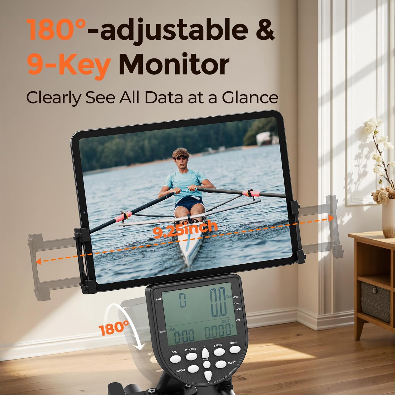 YOSUDA Rowing Machine for Home, Magnetic Rower Machine for Beginners to Athletes, Use with Resistance Adjustment Function, Bluetooth, App Supported, LCD Monitor, and Comfortable Seat Cushion