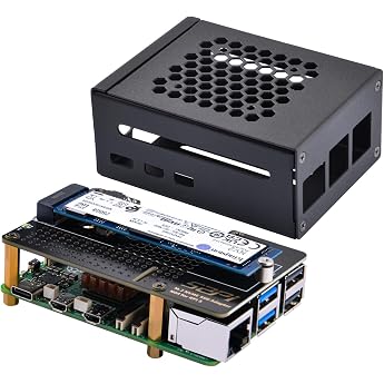 GeeekPi Metal Case and N04 PCIe M.2 Key-M NVMe SSD PCIe Peripheral Board for Raspberry Pi 5