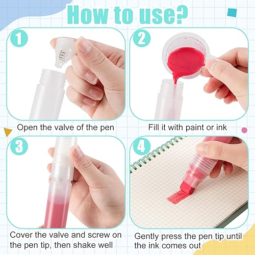 Miniatura 4 de WDAHDHP Rotulador recargable vacío, 3 marcadores de pintura acrílica vacía, 0.591 in, bolígrafos de pintura recargables para pintura artística,