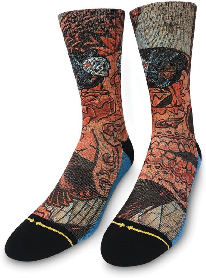 MERGE4 Slogan Skull Bird Medium Crew Socks