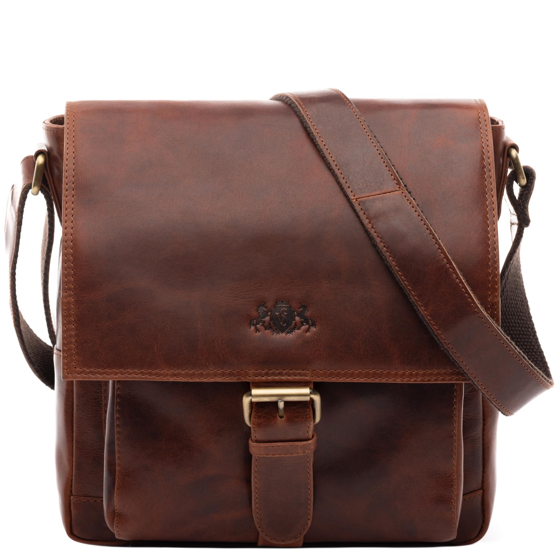 SID & VAIN® borsello a tracolla vera pelle NICO Borsa messenger borsa a spalla uomo marrone prodotto artigianale