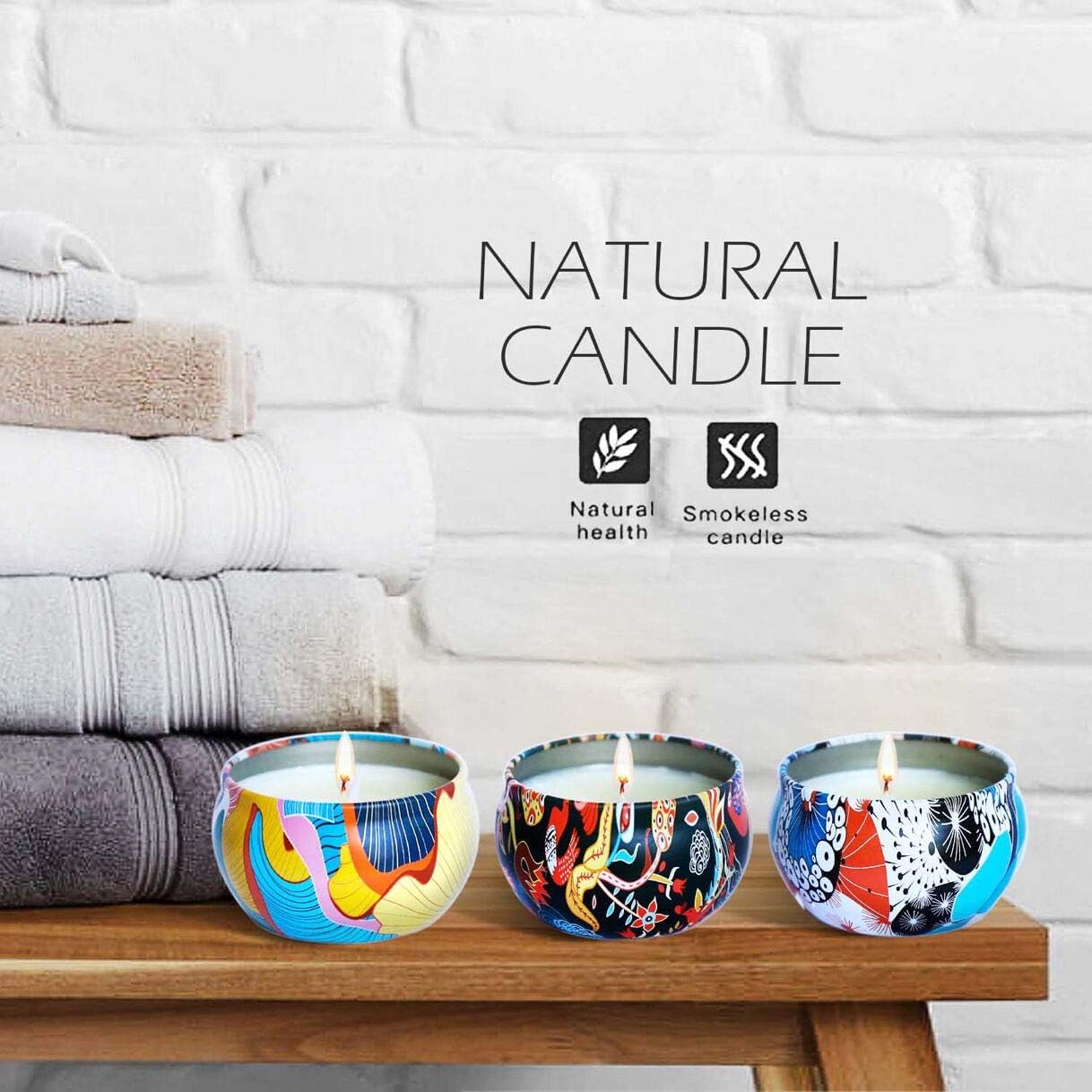 YYCH Gift Package Scented Candles Lemon, Fig, Lavender, Spring Fresh,Rose ,Jasmine,Vanilla,Bergamot,Strawberry, Peppermint, Rosemary, Gardenia Natural Soy Wax Portable Travel Tin Candle,Set of 12