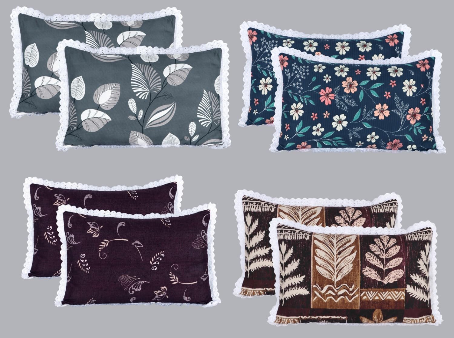 RD TREND Pillow Covers - Floral Cotton Set of 2 -25 RD TREND Pillow Covers - Floral Cotton Set of 2 -25