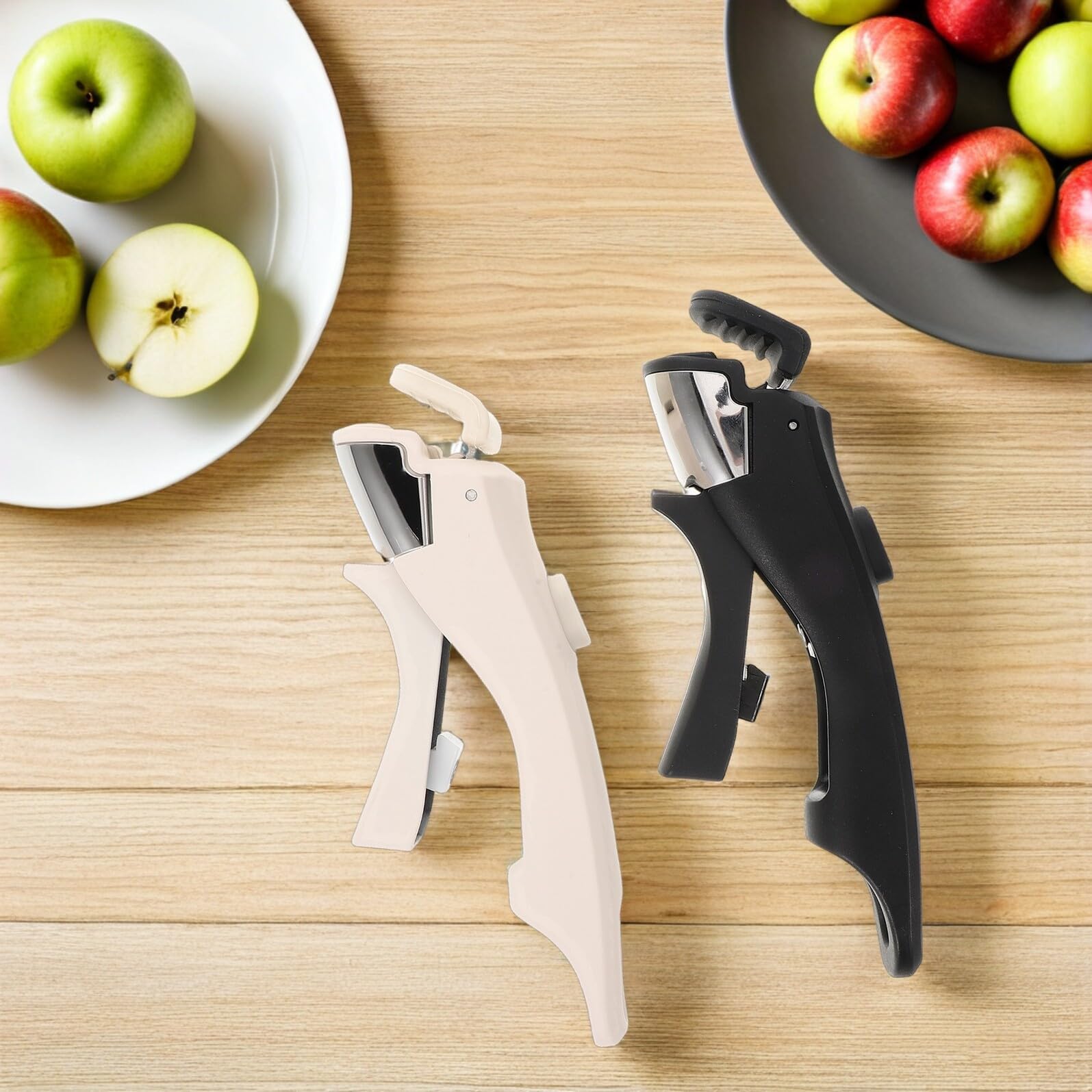 NOLITOY 2 Piezas Asas Desmontables para Ollas y Sartenes, Mango Extraíble Resistente al Calor en Color Blanco y Negro, 2 Piezas, Accesorio para Utensilios de Cocina, Adecuado para Cocina