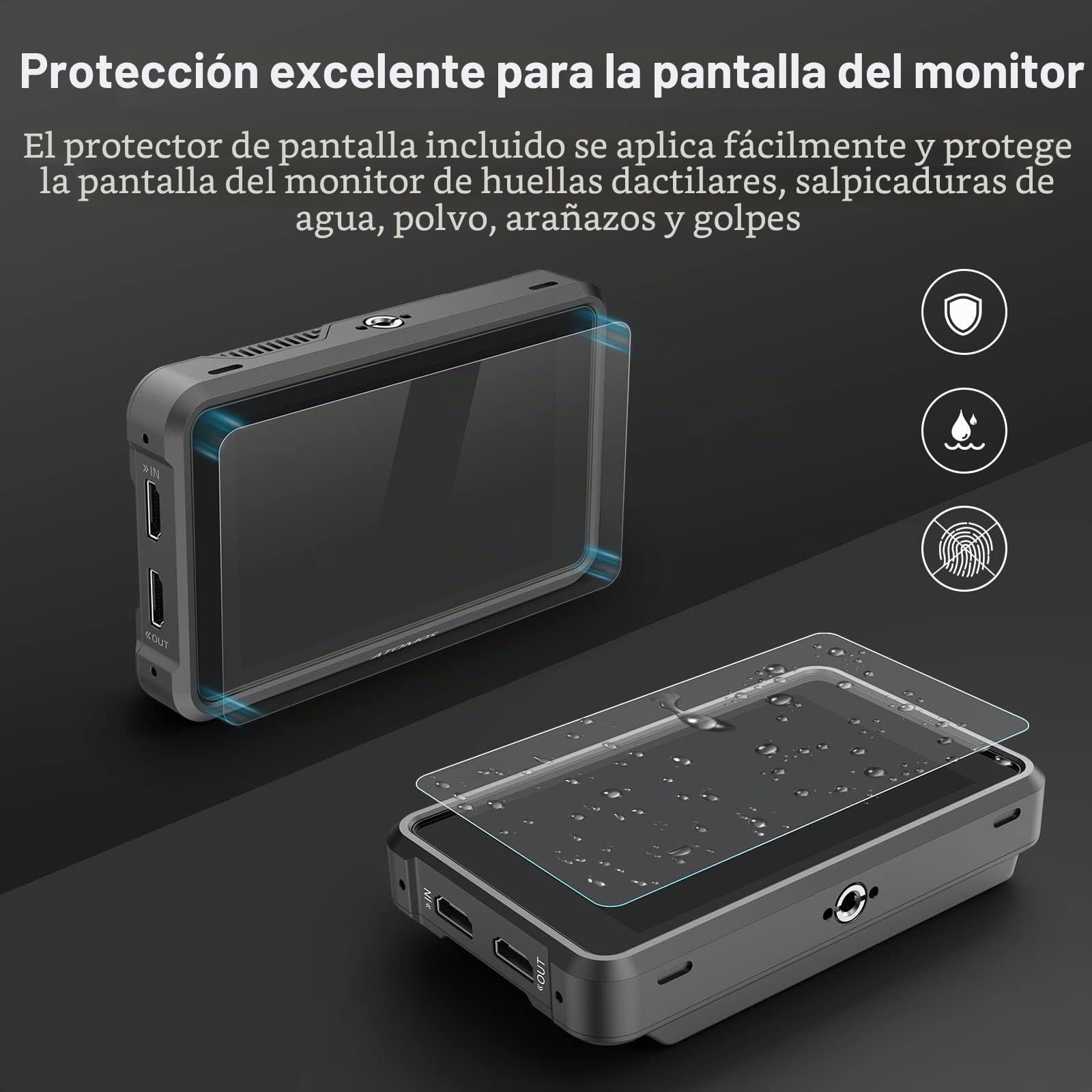 SMALLRIG - Kit de Jaula para Atomos Ninja V/Ninja V+, Viene con una Jaula de Monitor, un Parasol y una Funda de Silicona - 3788