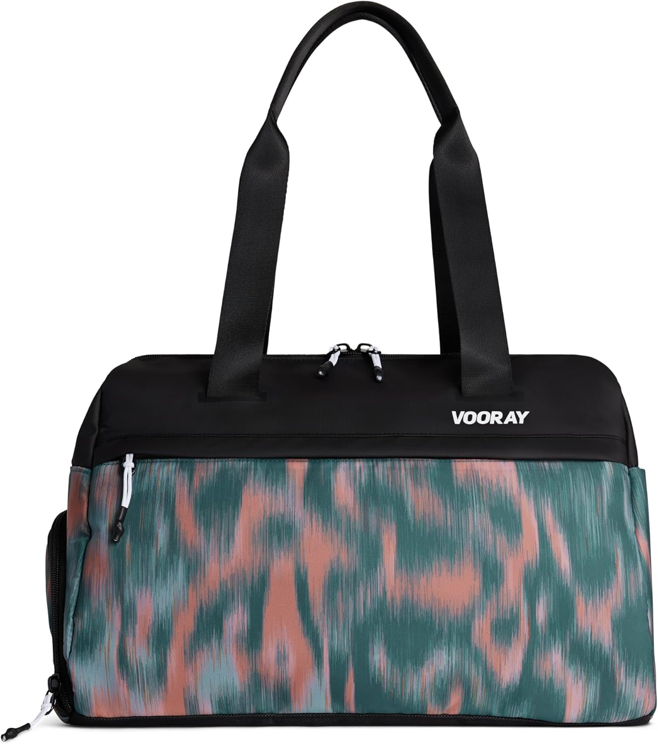 Vooray 25L Trainer Duffel Bag – Lightweight Travel Duffel for Women and Men with Shoe Pocket, Workout Bag, Weekender for Overnight, Football, Traveling, or Hospital Use Ikat Tie Dye