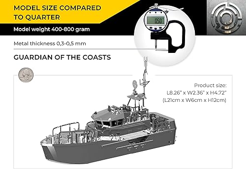 Miniatura 6 de METAL-TIME Guardian of The Coasts Guard Metal Crafts CG-47305 - Kit de modelo, diseño creativo, rompecabezas 3D de acero inoxidable resistente al