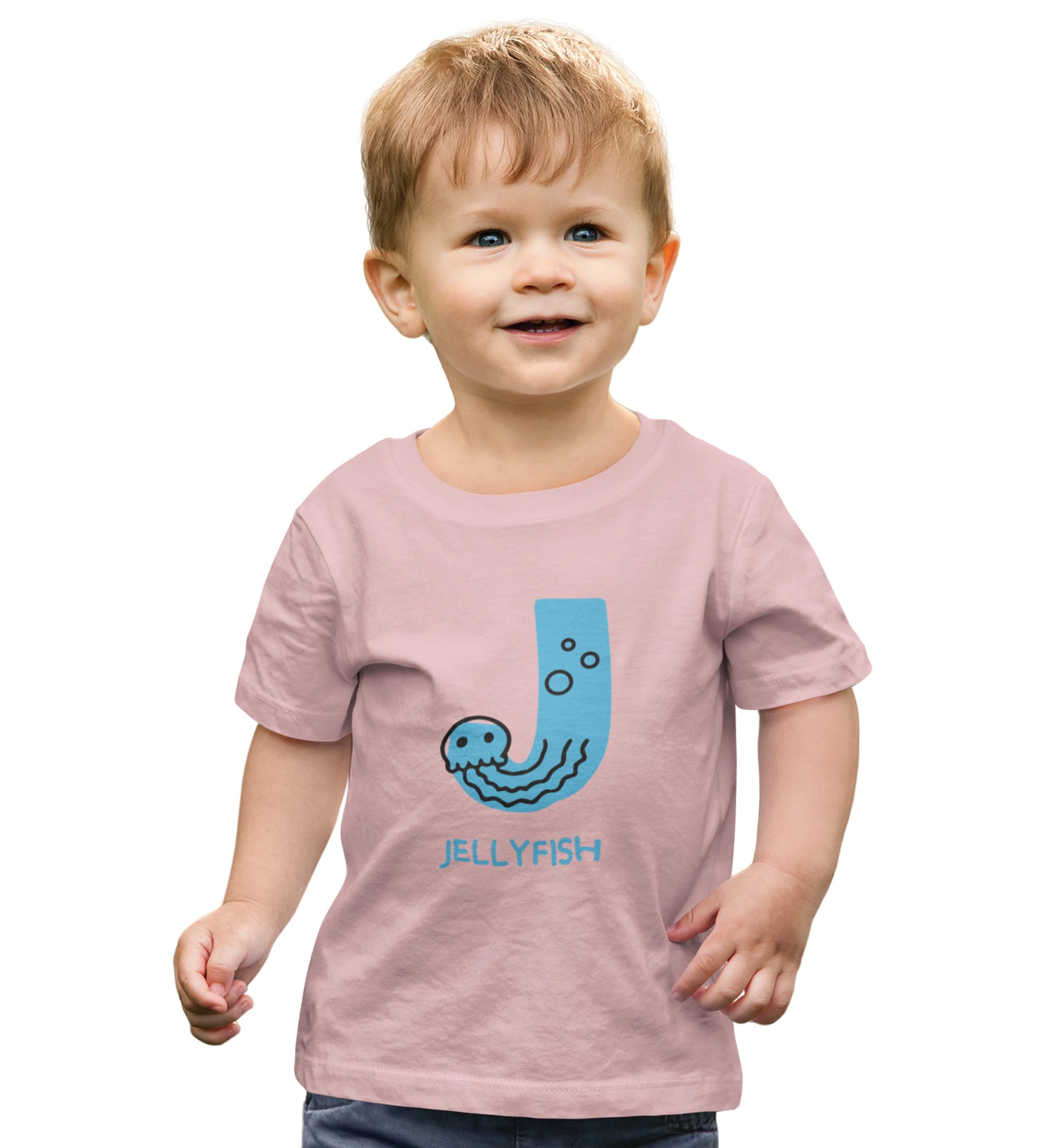 Danya Creation Jolly Jellyfish, Boys Cotton Text Print Tshirt(3y-4y)