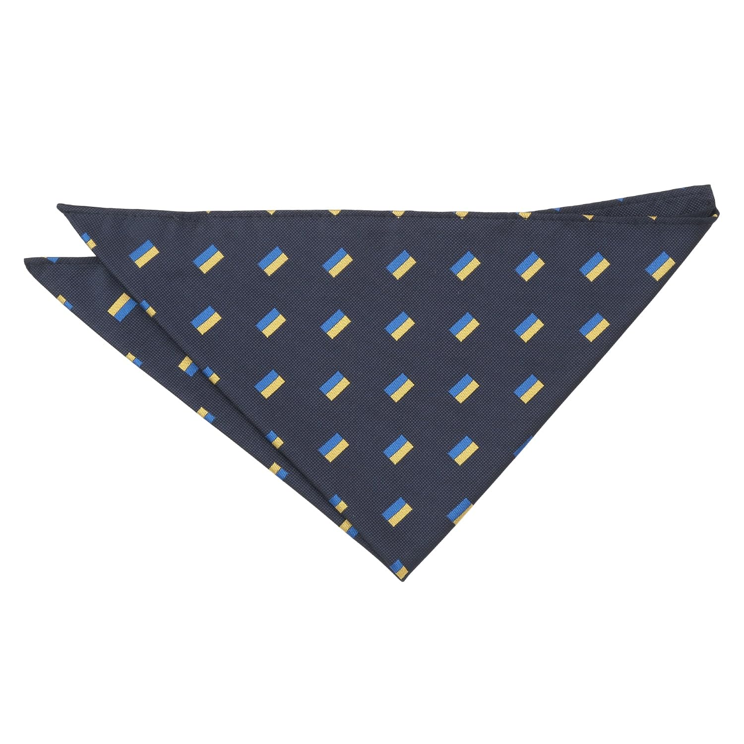 Dqt Men's Navy Blue Ukraine Embroidered Flag Novelty Handkerchief Pocket Square