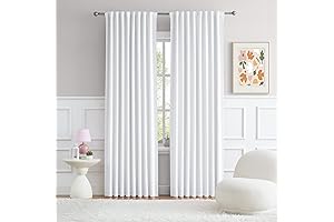 DUALIFE White Blackout Curtains 90 Inches Long