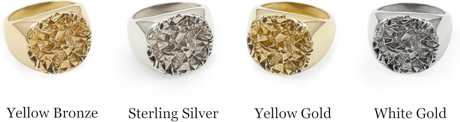 Moore's Jewelers 925 Sterling Silver or Yellow Bronze Nugget Texture Pattern Ring