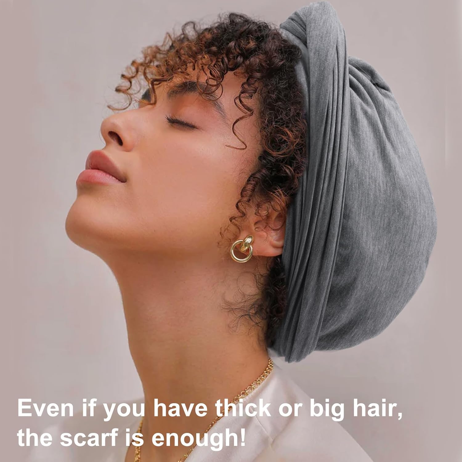 DRESHOW African Turban for Women Knotted Hairwraps for Sleeping Turban Headwraps Head Warmer Scarf for Black Women Chemo Cap - Image 2