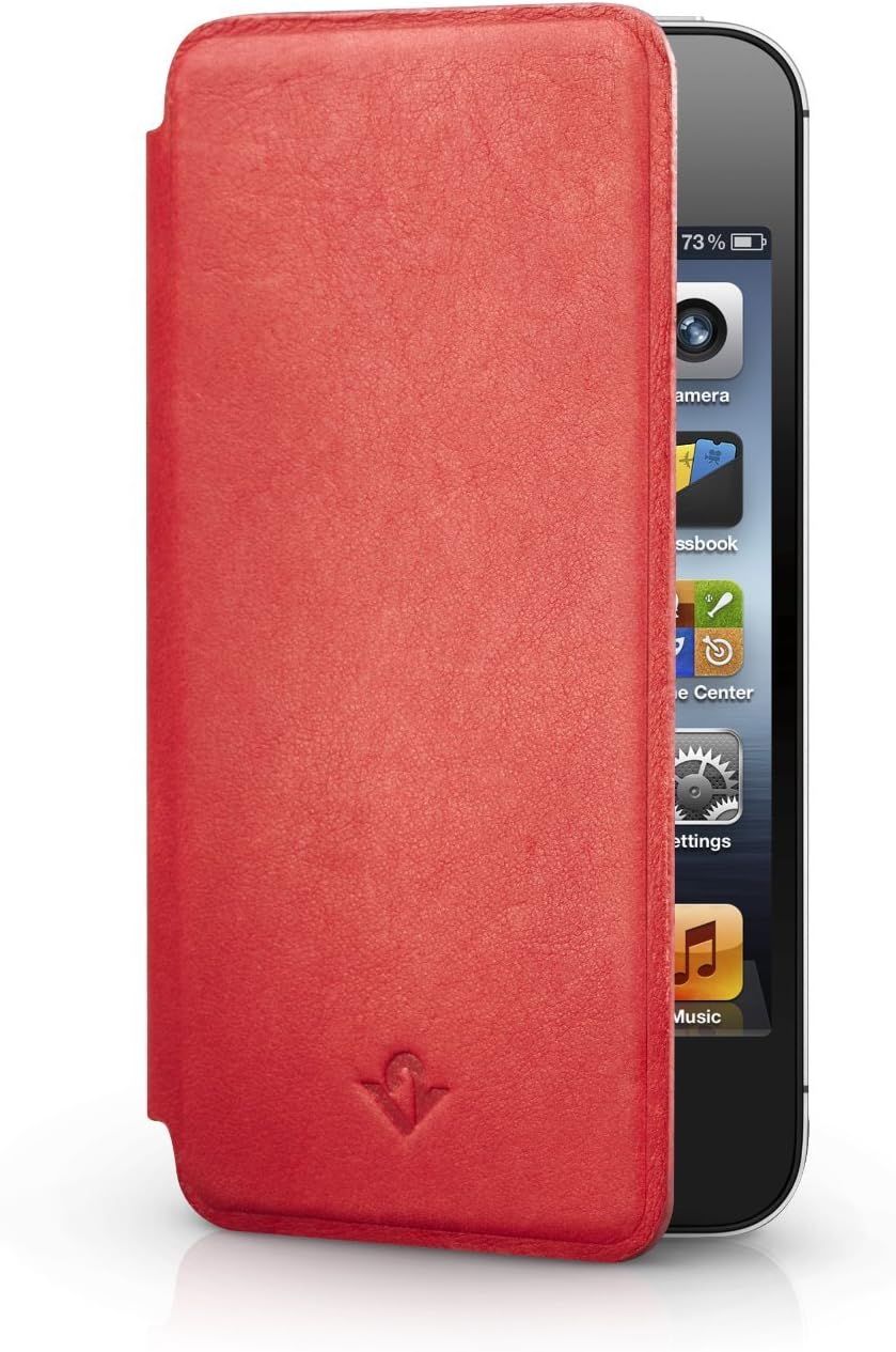 Twelve South SurfacePad for iPhone 4/4s, red | Ultra-Slim Luxury Leather Cover + Display Stand