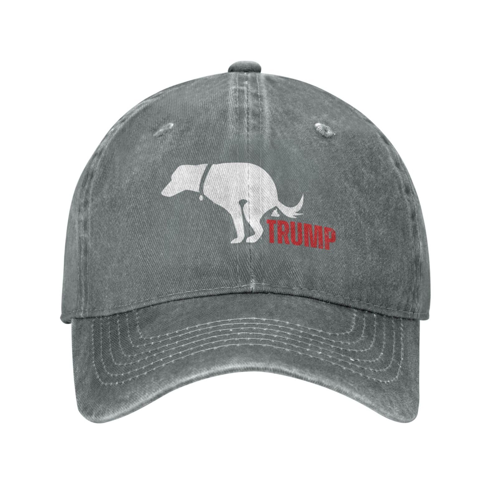 Anceky Unisex Gray Even My Dog Hates Trump Hat Anti Trump Fuck Trump Adjustable Hat Casual Trucker Hats Baseball Cap For Men Women