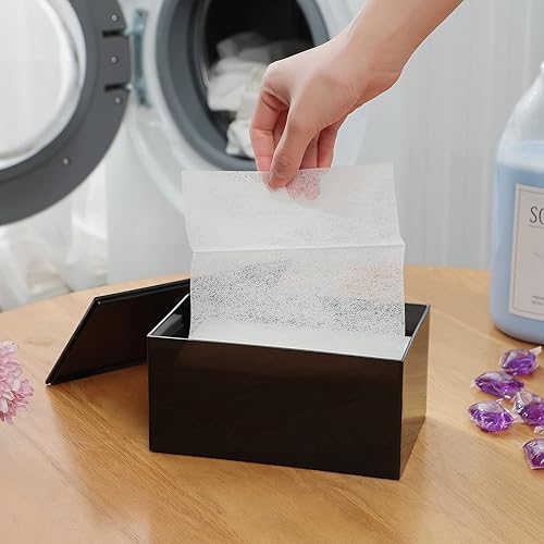 Miniatura 2 de zoocatia Porta hojas para secadora de lavandería, contenedor de cápsulas de detergente transparente, dispensador de bolas de secadora con tapa, caja