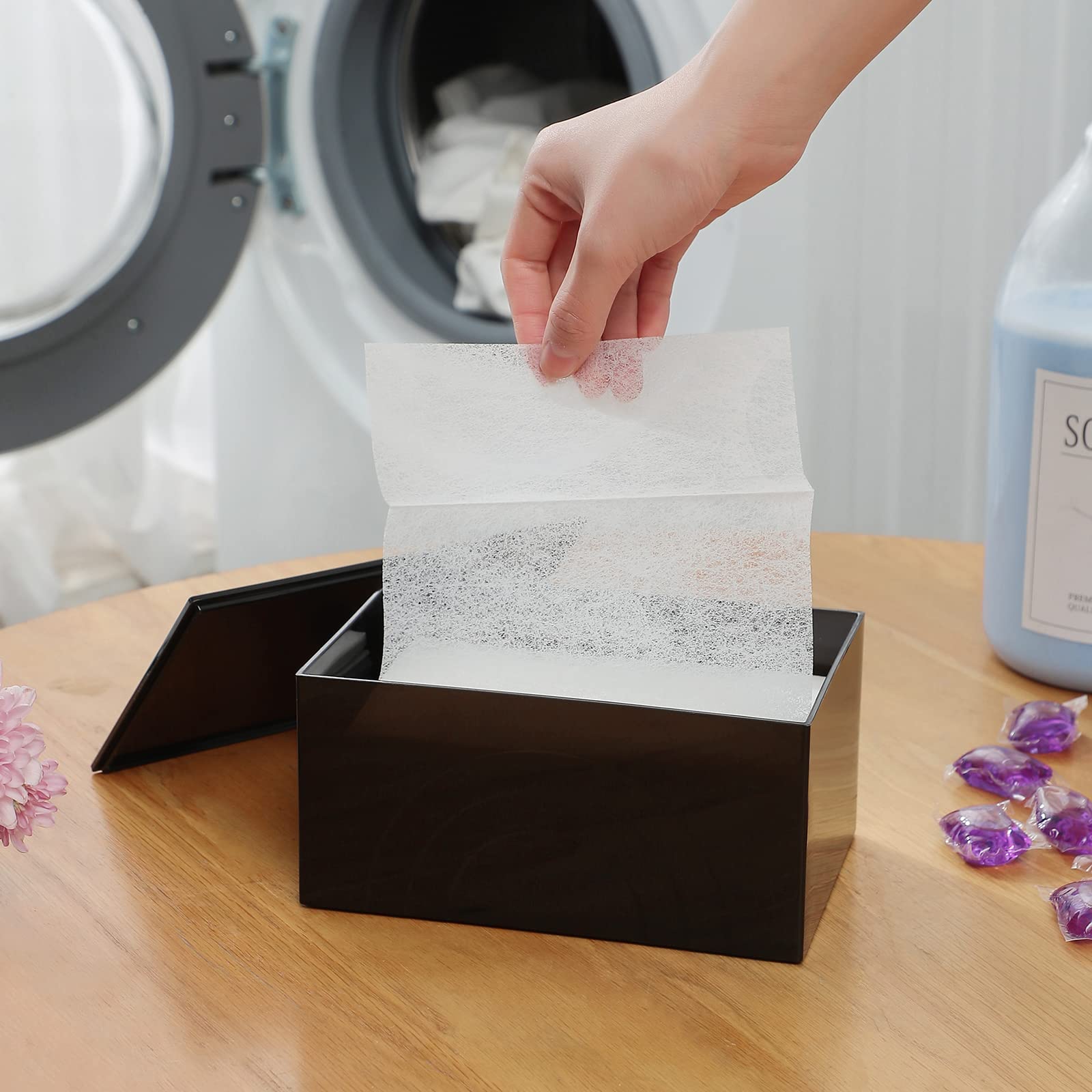 Laundry Dryer Sheet Holder - Black Organizer -2