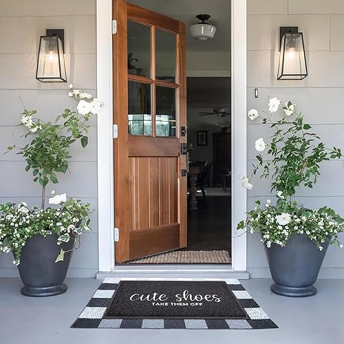Miniatura 2 de Tapete de bienvenida para interiores y exteriores, material de PVC duradero con parte trasera de goma antideslizante, bonitos zapatos, para