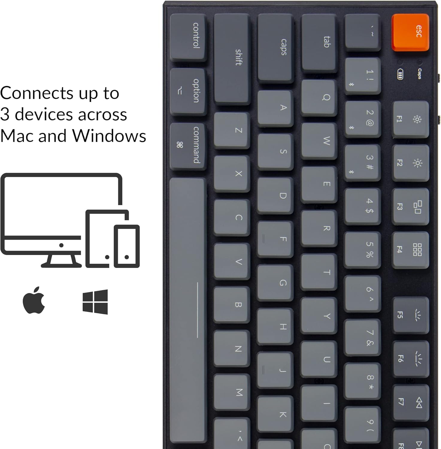 Image showing Keychron K1 connecting to Mac and Windows devices