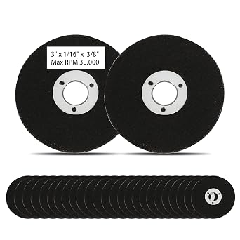 Cut-Off Wheel 3 inch, with 3/8" Arbor Hole, 25Pcs Mini Metal Cutting Wheels Cutter Discs for Air Grinders Drill Rotary Tool