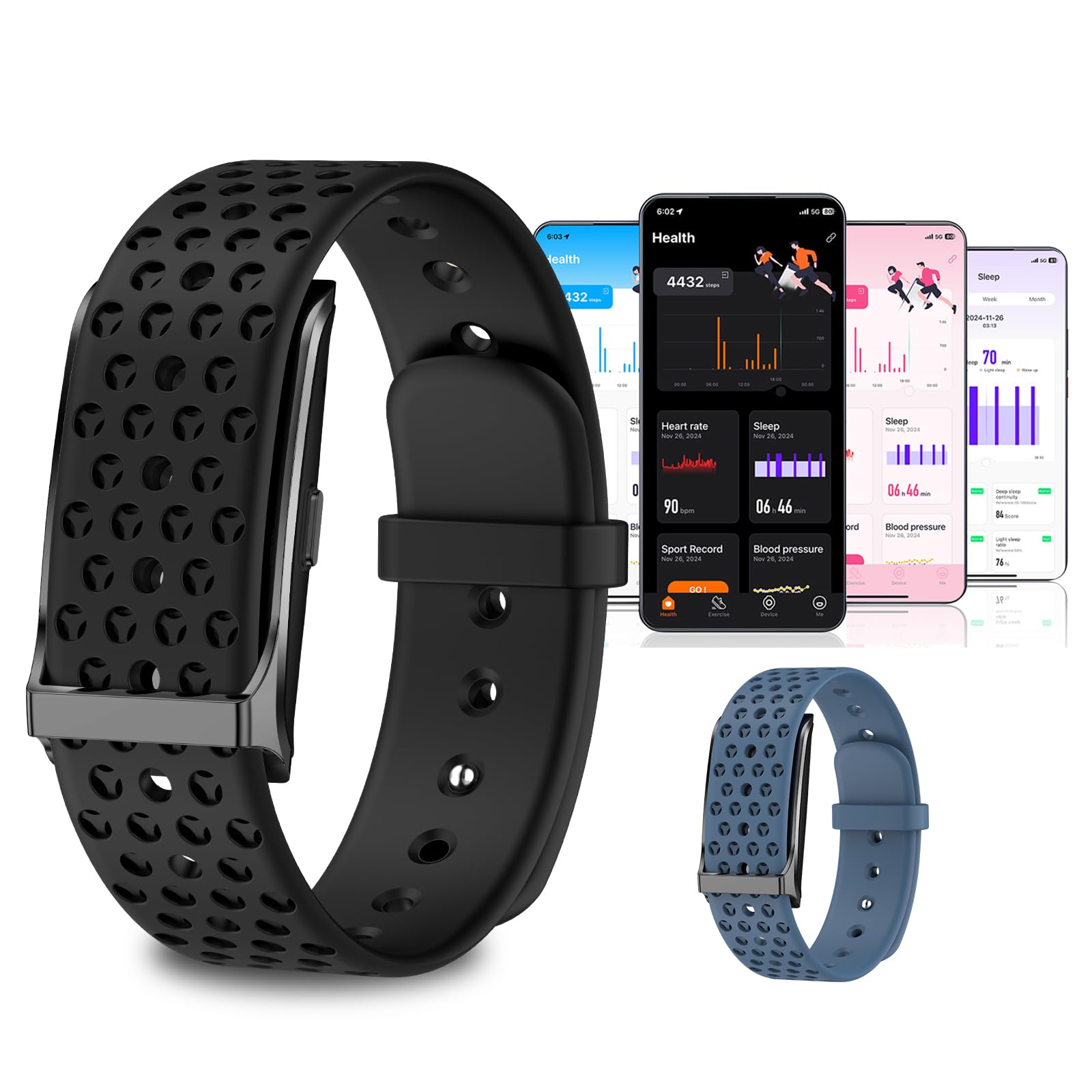 Braccialetto di Monitoraggio Fitness Multifunzionale Senza Schermo, Autonomia 40 Giorni, Sonno e Sport, Monitoraggio Cardiaco ip68 Impermeabile, 127 Diverse Modalità di Sport