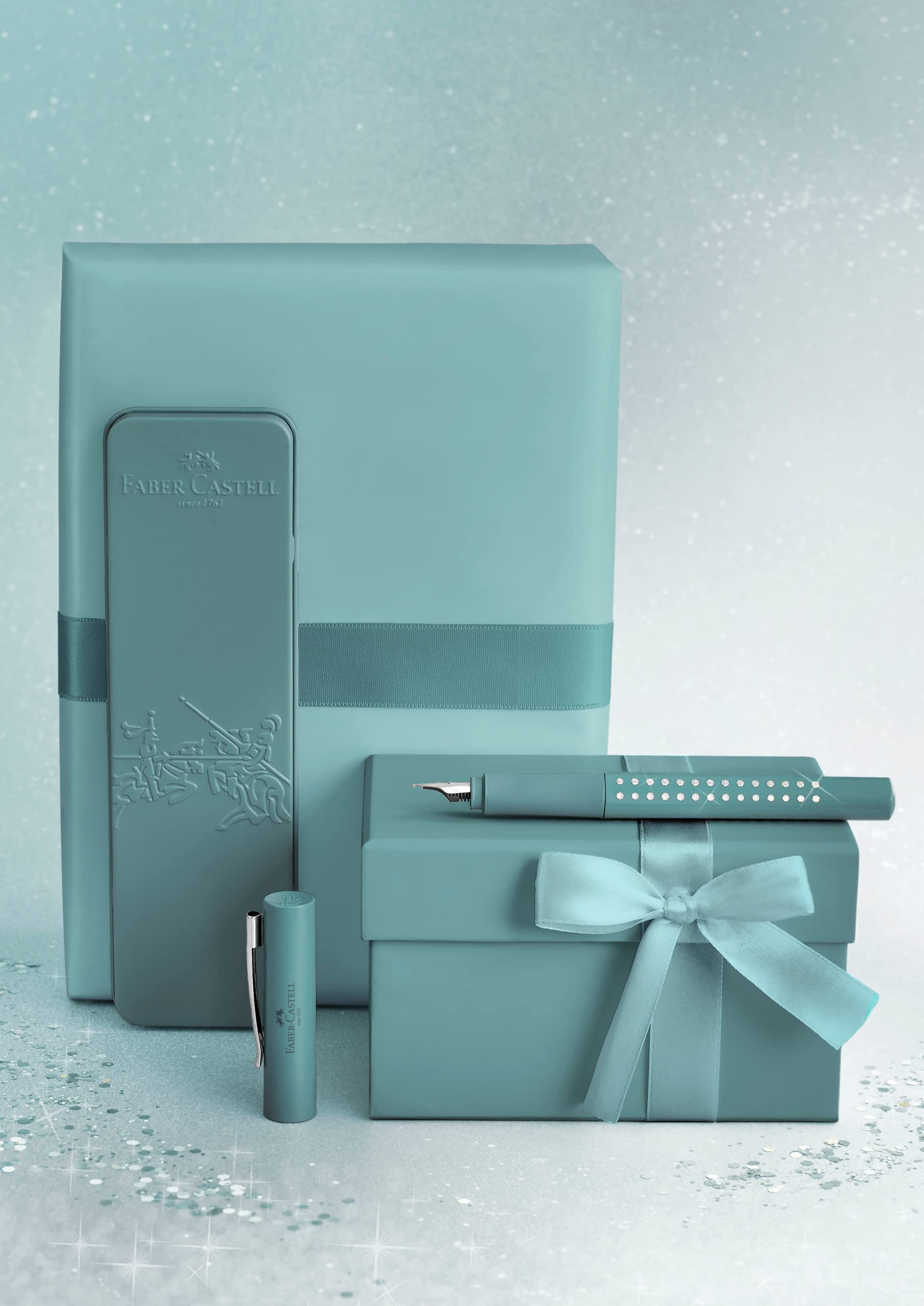 Faber-Castell Fountain Pen Sparkle Set - Ocean - M Nib, Blue - Image 4