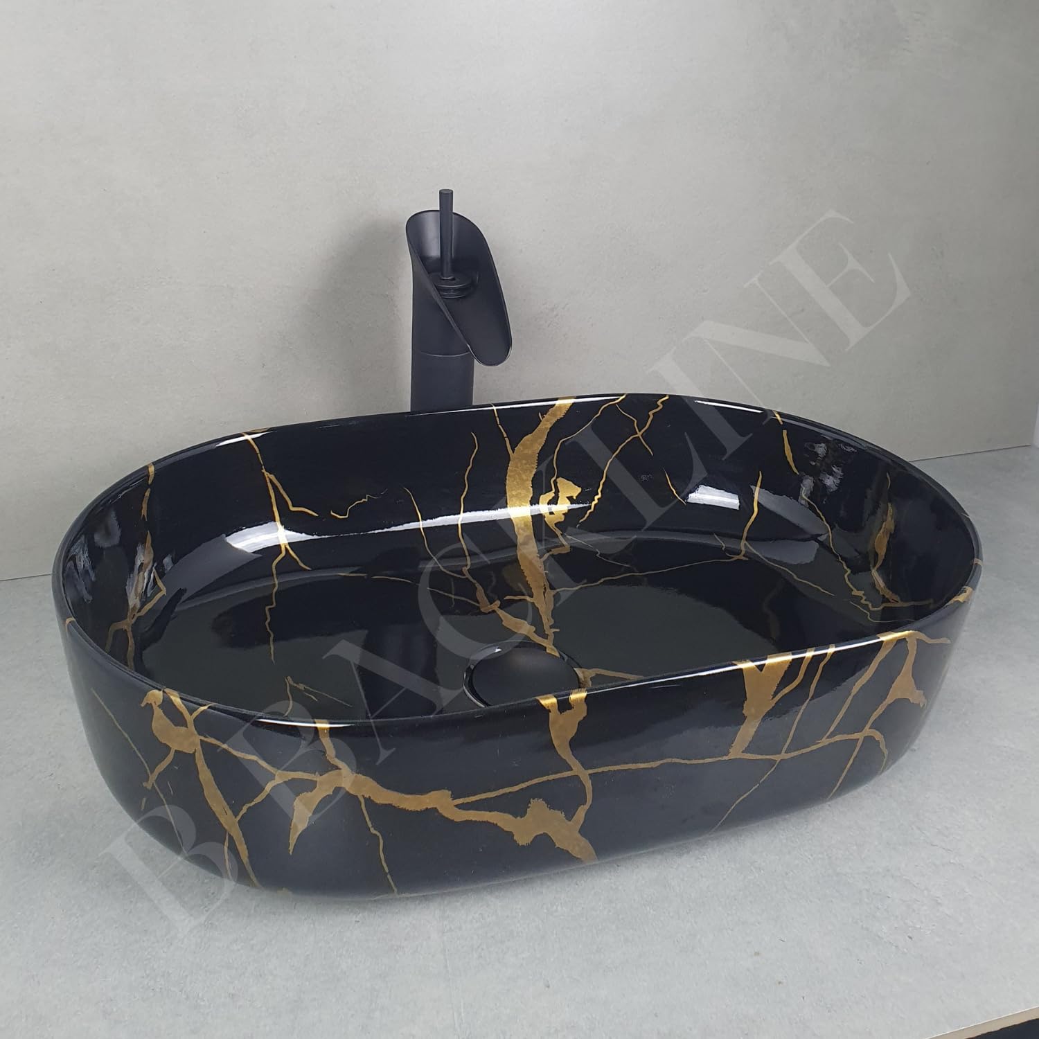 See full amazon price history chart for B Backline Ceramic Table Top Basin/Washbasin for Bathroom/Coyuntertop Basin For Livingroom & Bathroom 54 X 36 X 14.5 Cm (Gold Black Glossy) B Backline Ceramic Table Top Basin/Washbasin for Bathroom/Coyuntertop Basin For Livingroom & Bathroom 54 X 36 X 14.5 Cm (Gold Black Glossy) (B0CTJVVVHZ) Amazon Price History, Amazon Price Tracker