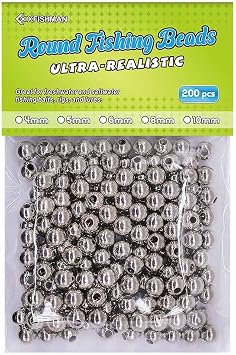 XFISHMAN Fishing Beads for Fishing Rigs Lures Salmon Trout Steelhead Assorted 5mm 6mm 8mm 200-Piece