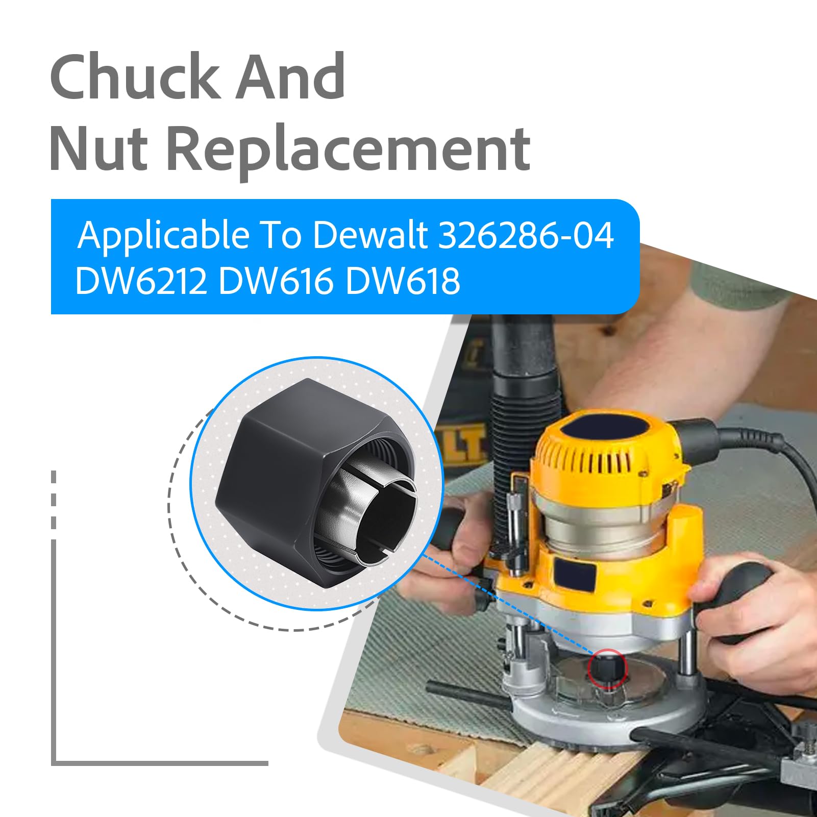 Router Collets - 1/2" & 1/4" for Skil, Dewalt & Bosch -5