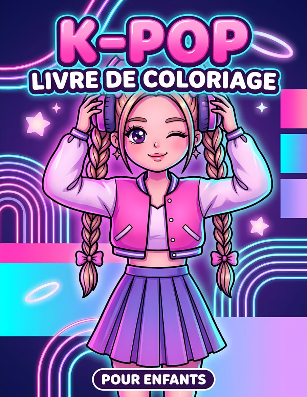 Livre de coloriage KPop: Une Collection Joyeuse De Personnages Mignons Et Looks De Scène Pour Enfants, Adolescents Et Jeunes Fans