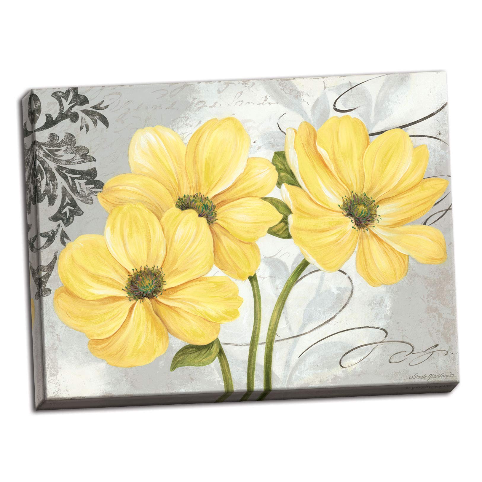 Canvas Colori Yellow I - Mini Quality Flower Beautiful Rose Postcard Retro Yellow Post 16x12