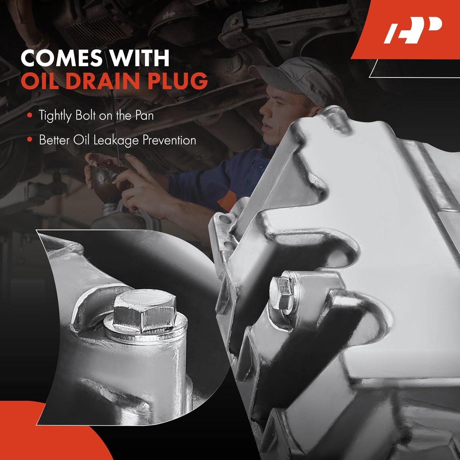 A-Premium Engine Oil Pan Sump with Drain Plug Compatible with Audi A3 2010-2013 & Volkswagen Jetta 2009-2014, Beetle 2013-2014, Golf 2010-2014, 2.0L