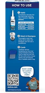 Nix Ultra Lice Treatment Hair Solution & Lice Comb, Kills Superlice & Eggs, 3.4 Fl Oz