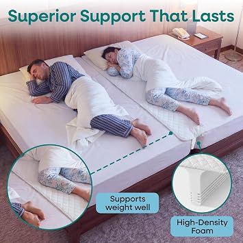 ZENO Bed Bridge for Split King & Gap Filling - Twin to King Bed Converter - Premium High-Density Foam - Seamless Sleep for Your Family - Twin Mattress Insert