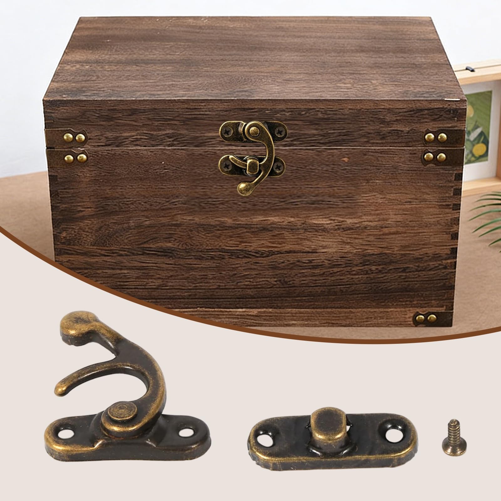 30 chiusure a sgancio rapido, vintage, con 120 viti, chiusura a scatto, per scatola di legno, portagioie, confezione regalo (argento, oro, rame antico)