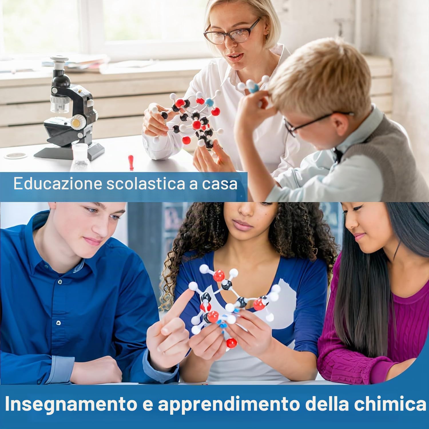 Modello Molecolare di Chimica 818 Pezzi, Kit Modello Molecolare per Chimica,Set Studenti o Insegnanti per l'apprendimento della Chimica l'entusiasmo con Set di Fullerene