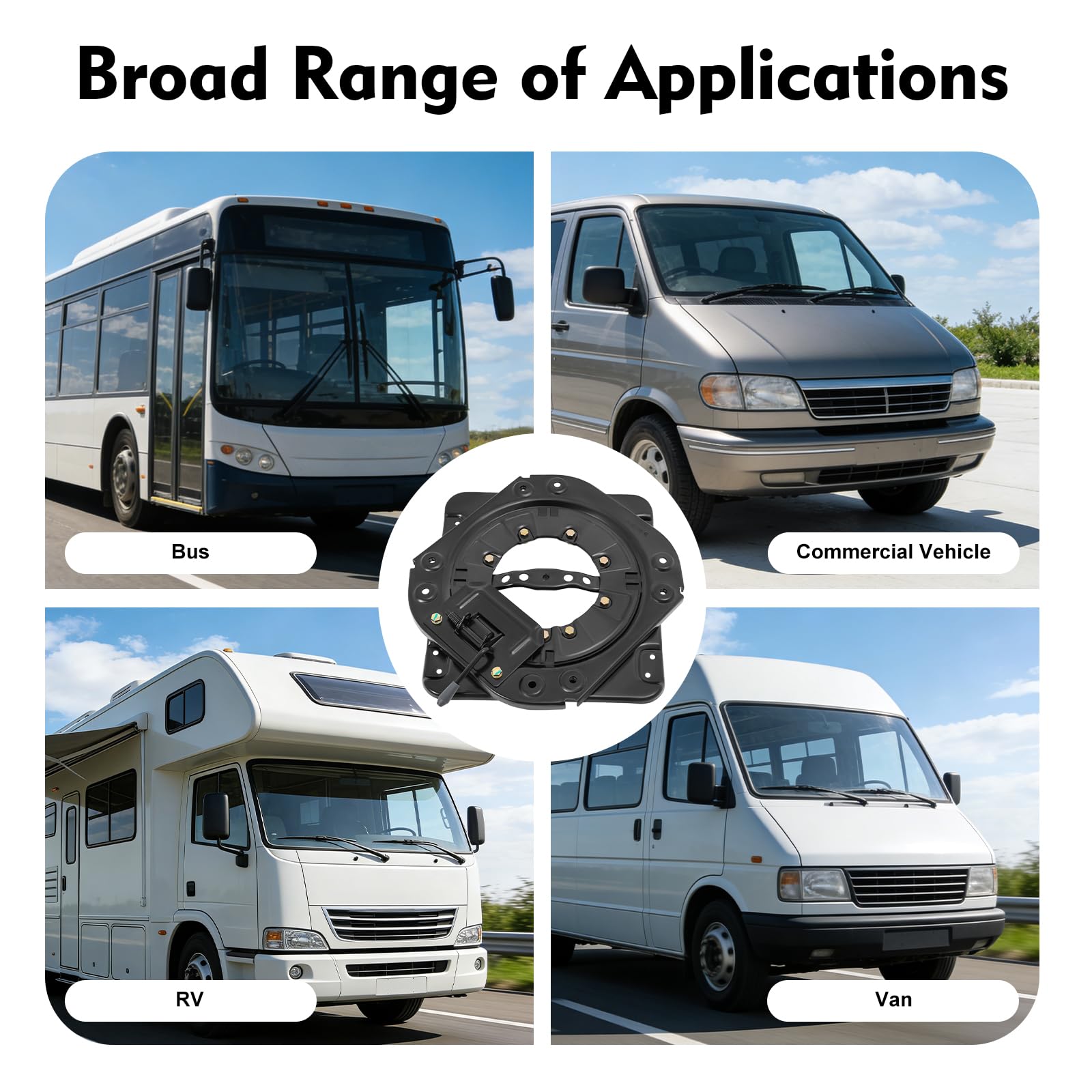 Wohnmobil Drehbare Sitze Drehbare Sitzbasis Hochbelastbare Sitzbasis aus Stahlblech mit 360 Grad Drehkonsole Drehadapter Drehteller 130kg Belastbarkeit