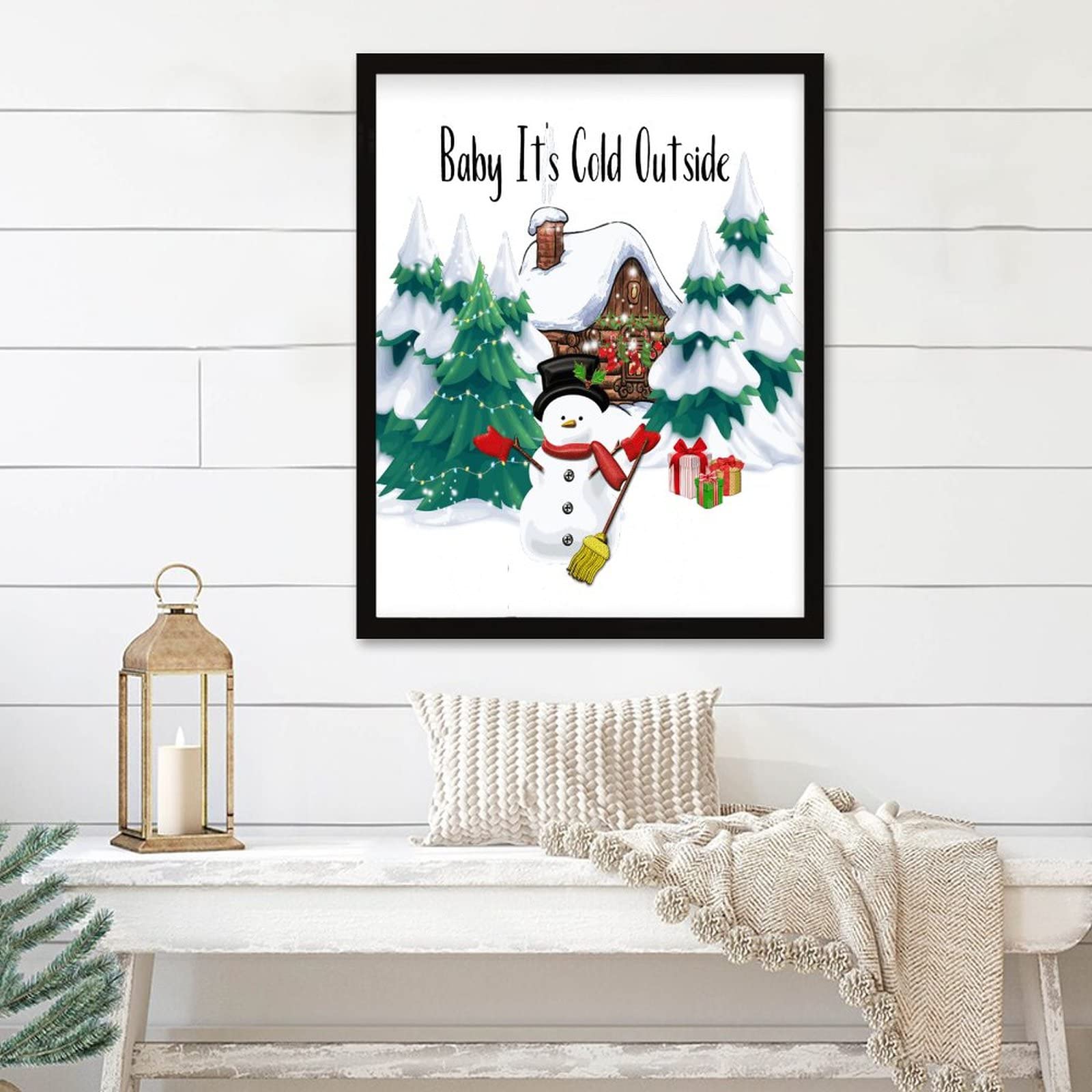 Poster mural encadré bonhomme de neige de Noël pour raviver vos souvenirs d'enfance
