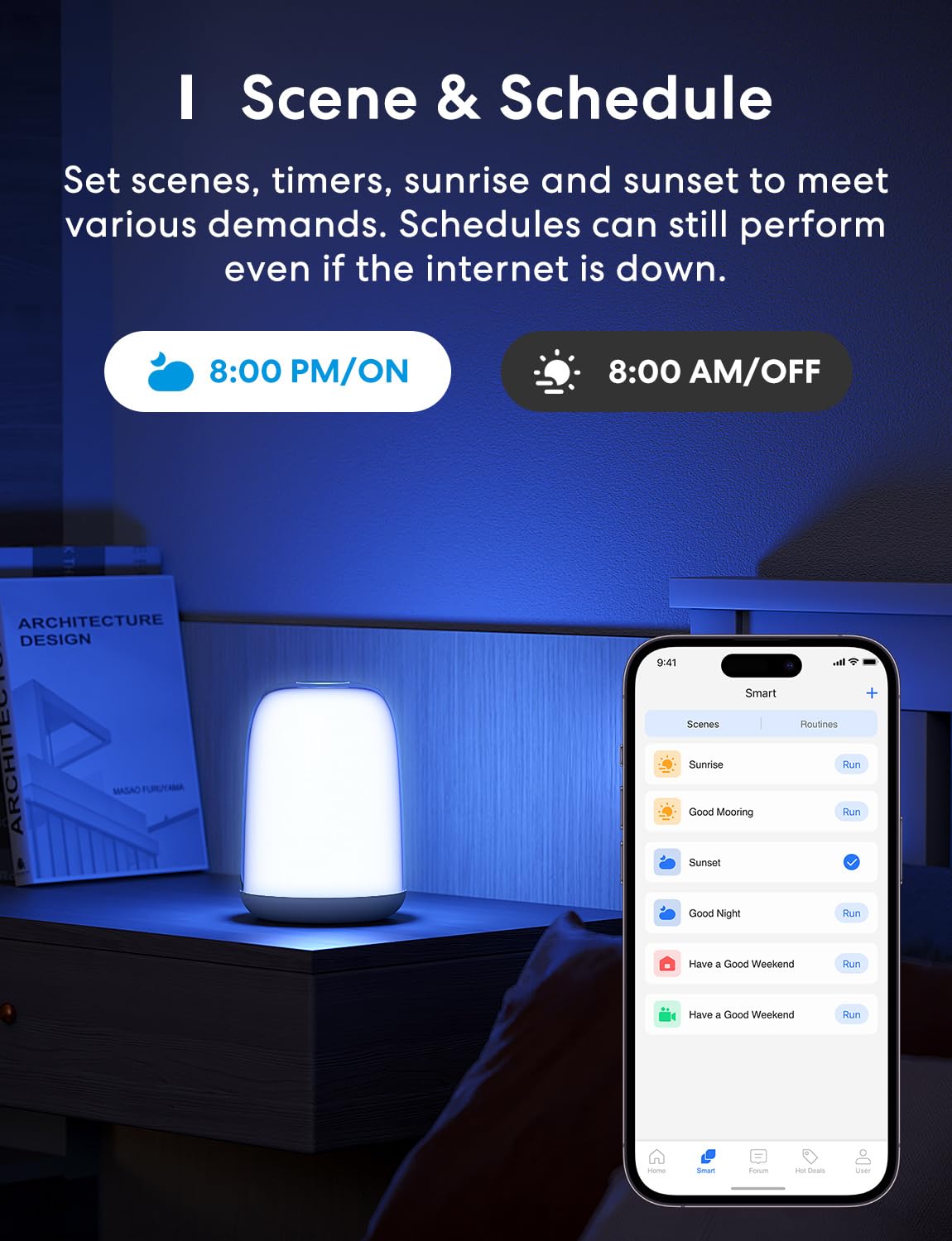 meross Lampada da Comodino WiFi, Abat Jour da Comodino con Controllo Vocale e Telecomando, Luce Notturna Bambini Compatibile con Apple HomeKit, Alexa e Google Home, RGBWW, 2700K-6500K