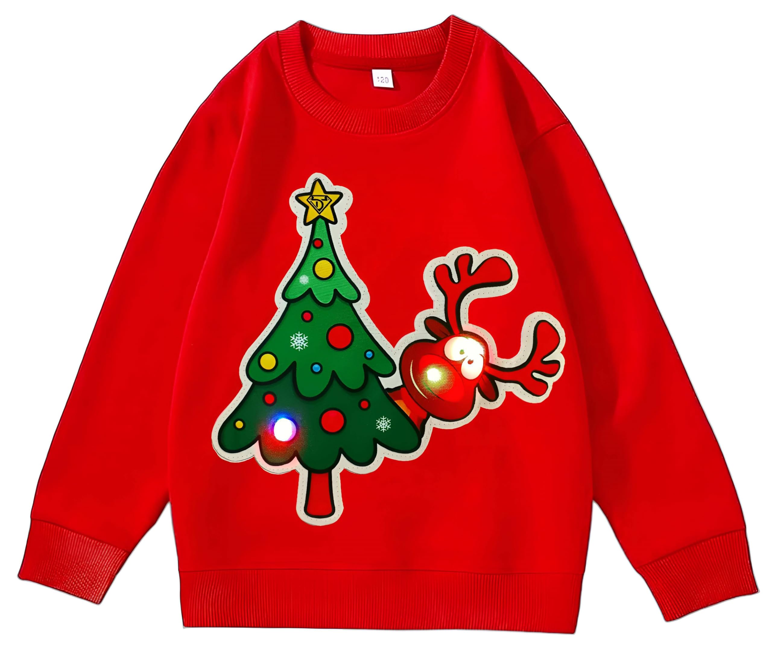 Sweatshirt de Noël Famille Lumières LED Sweats de Noël Famille avec Lumières LED, Pull de Noël Famille