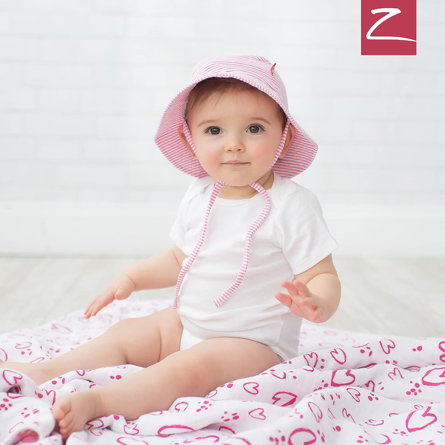 Zutano Bucket Sun Hat for Toddlers and Babies, Cotton Hat, Candy Stripe image 5
