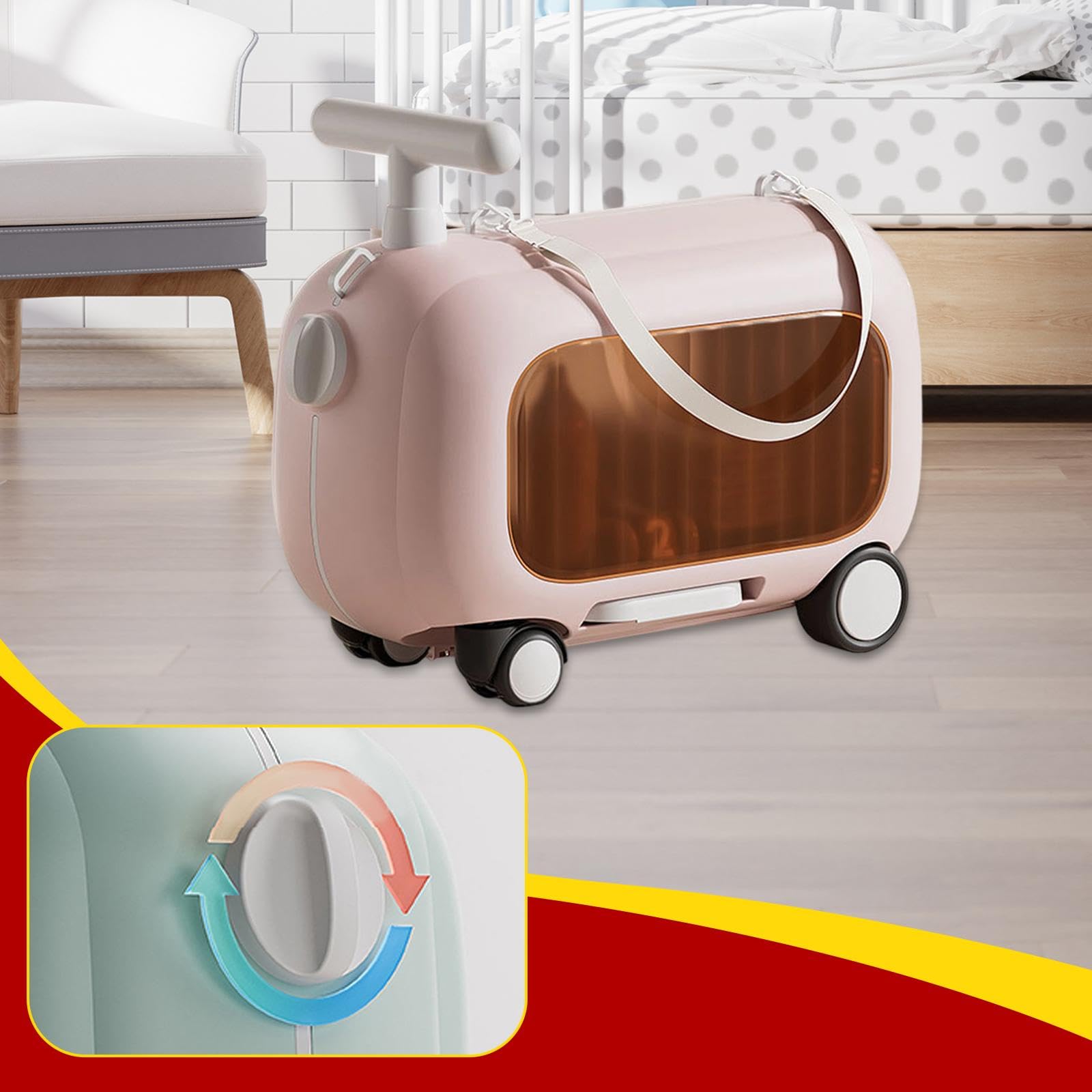 predolo Valigia per bambini Valigia con ruote per bambini Regalo Valigie rigide da viaggio portatile compatta per Leggera per, Rosa