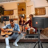 Vista 5 de Par de altavoces pasivos de 8 pulgadas, altavoces de karaoke de 3 vías de potencia máxima de 800 W, 8 ohmios con carcasa de MDF y soportes de pared