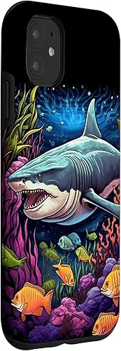 Vista 18 de Funda para iPhone 12/12 Pro Tiger Shark Sea Ocean Underwater Shark Lover
