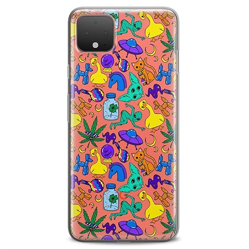 Miniatura 4 de Funda de TPU compatible con Google Pixel 8 Pro 7a 6a 5a XL 4a 5G 2 XL 3 XL 3a 4 Trippy Alien Hippie Crazy Cute Clear Silicone Design Slim Fit Print